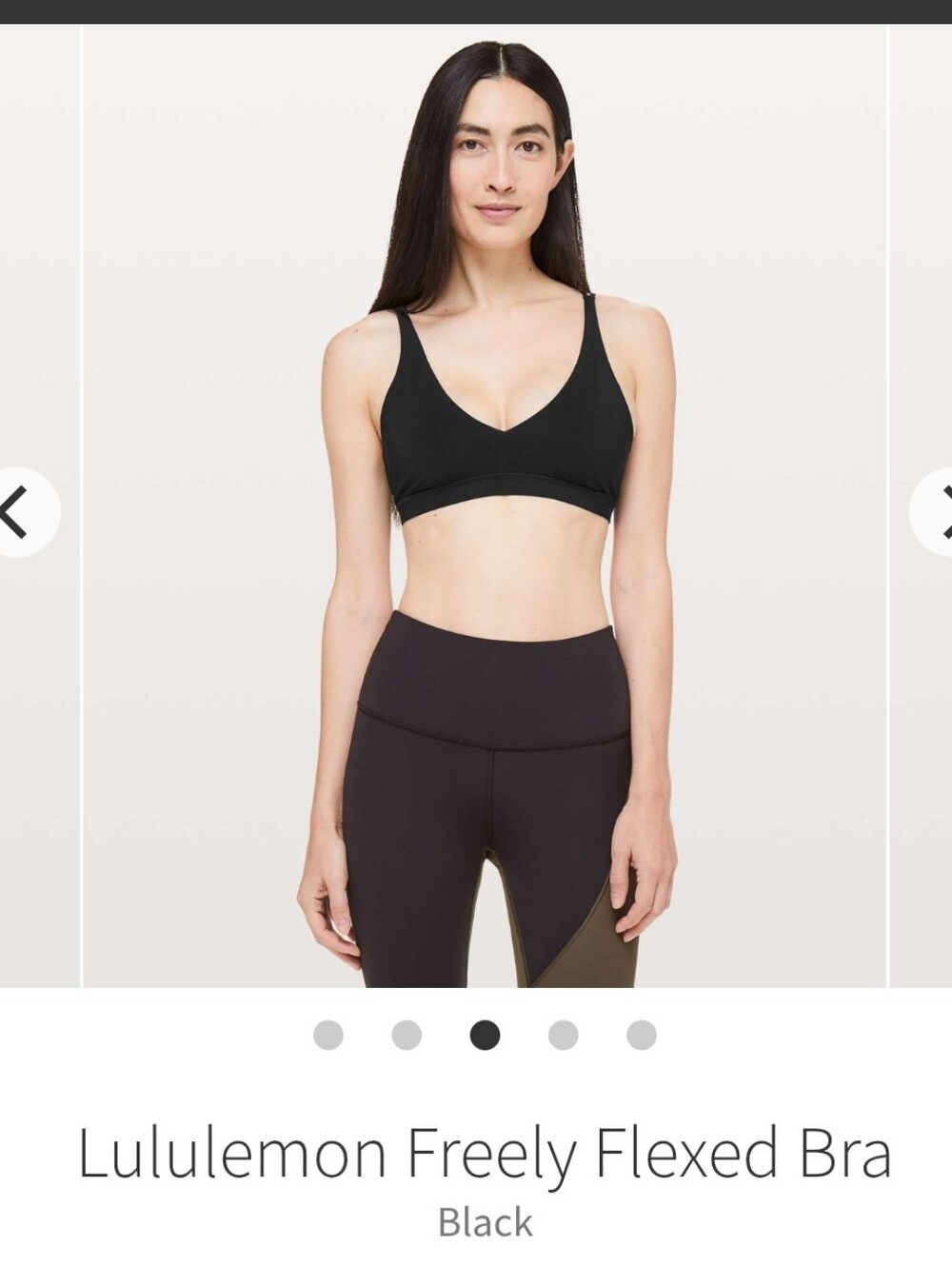 Lululemon Athletica Freely Flexed Bra - Black Sz 8 A/B Cup